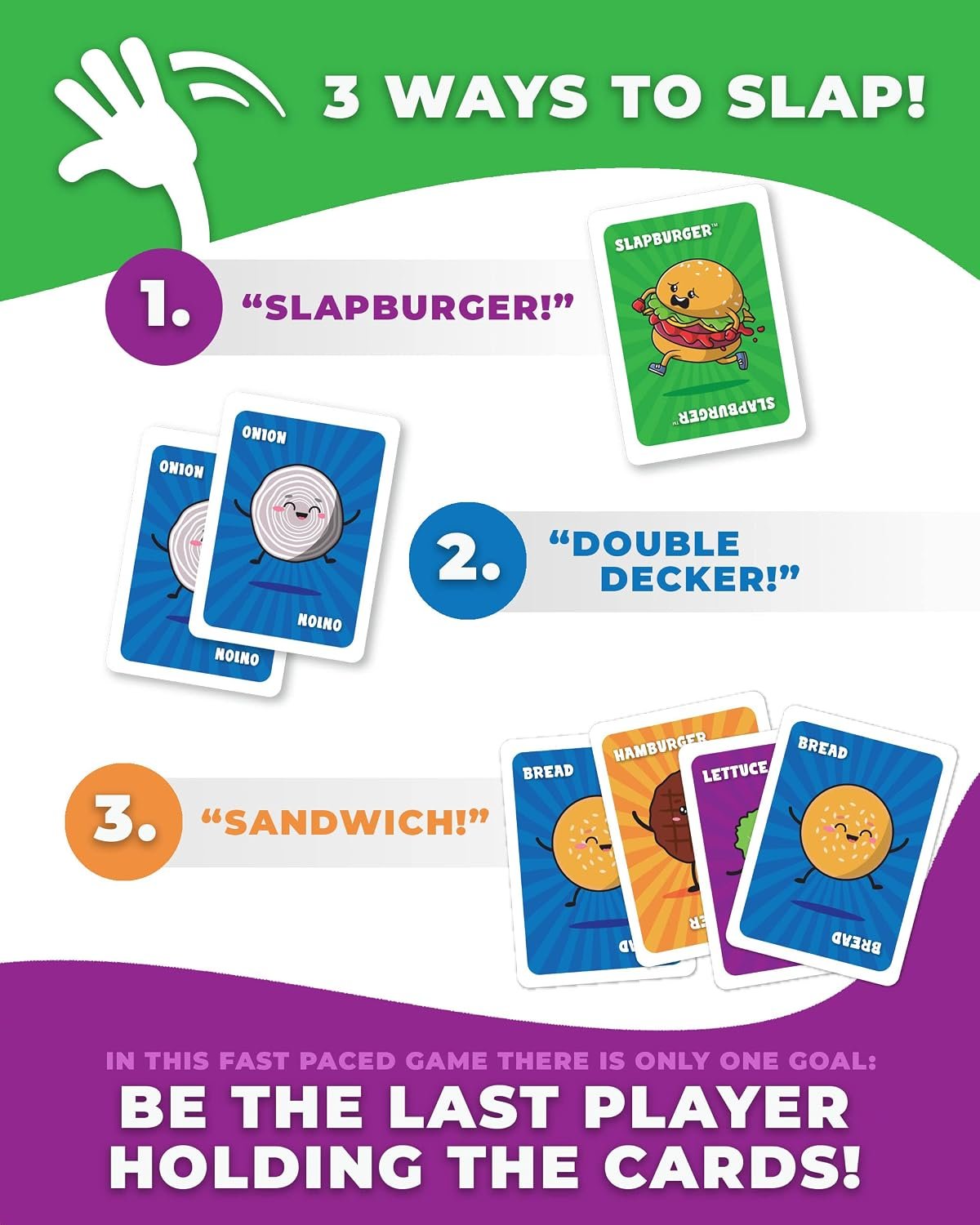 Slapburger Card Game – Fast-Paced Kids and Family Games for Ages 4 and Up – Fun Card Game for Birthdays, Classroom, Camping, Game Night & Friends – Easy to Play, 2 to 6 Players, 15 Minutes Playtime