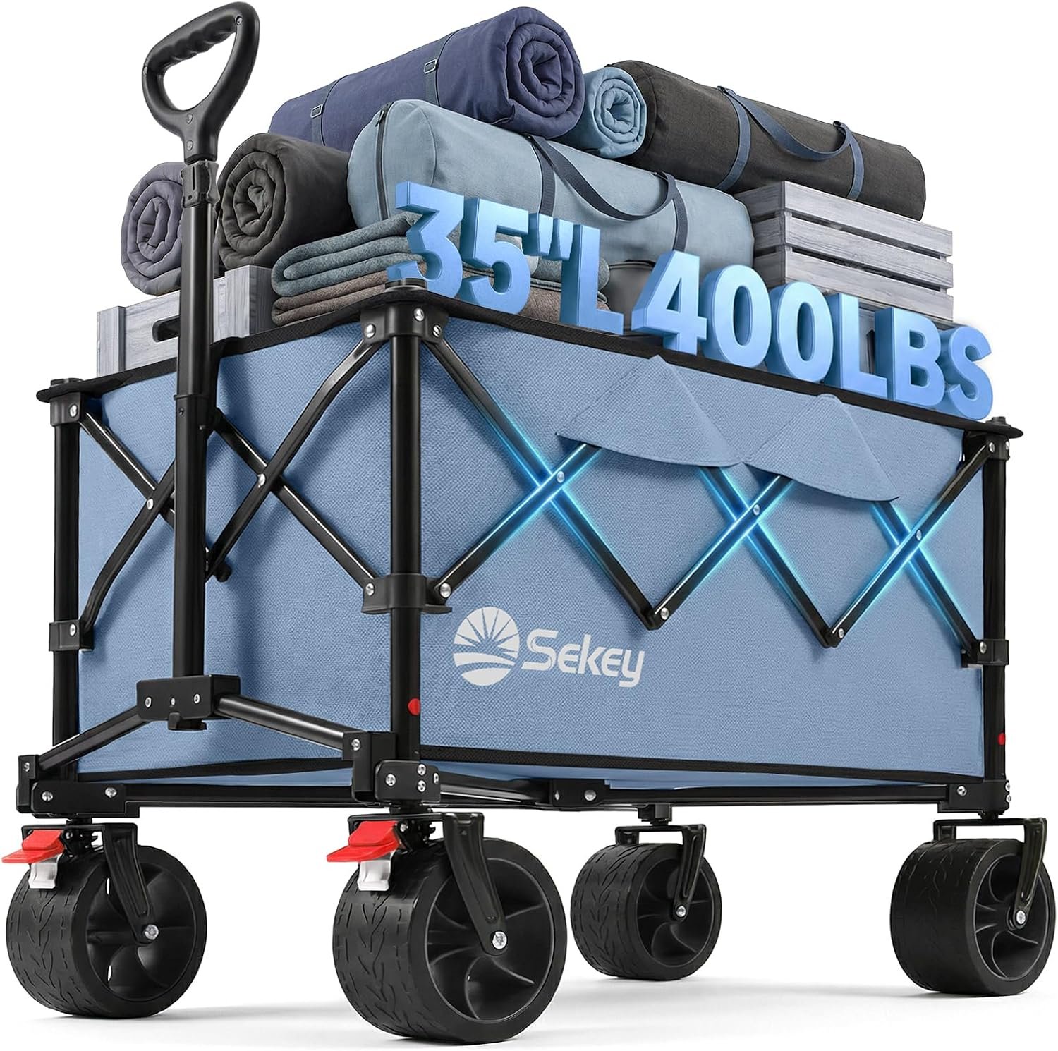Sekey 250L Beach Wagon, 400 lb Capacity, Foldable, All-Terrain Wheels