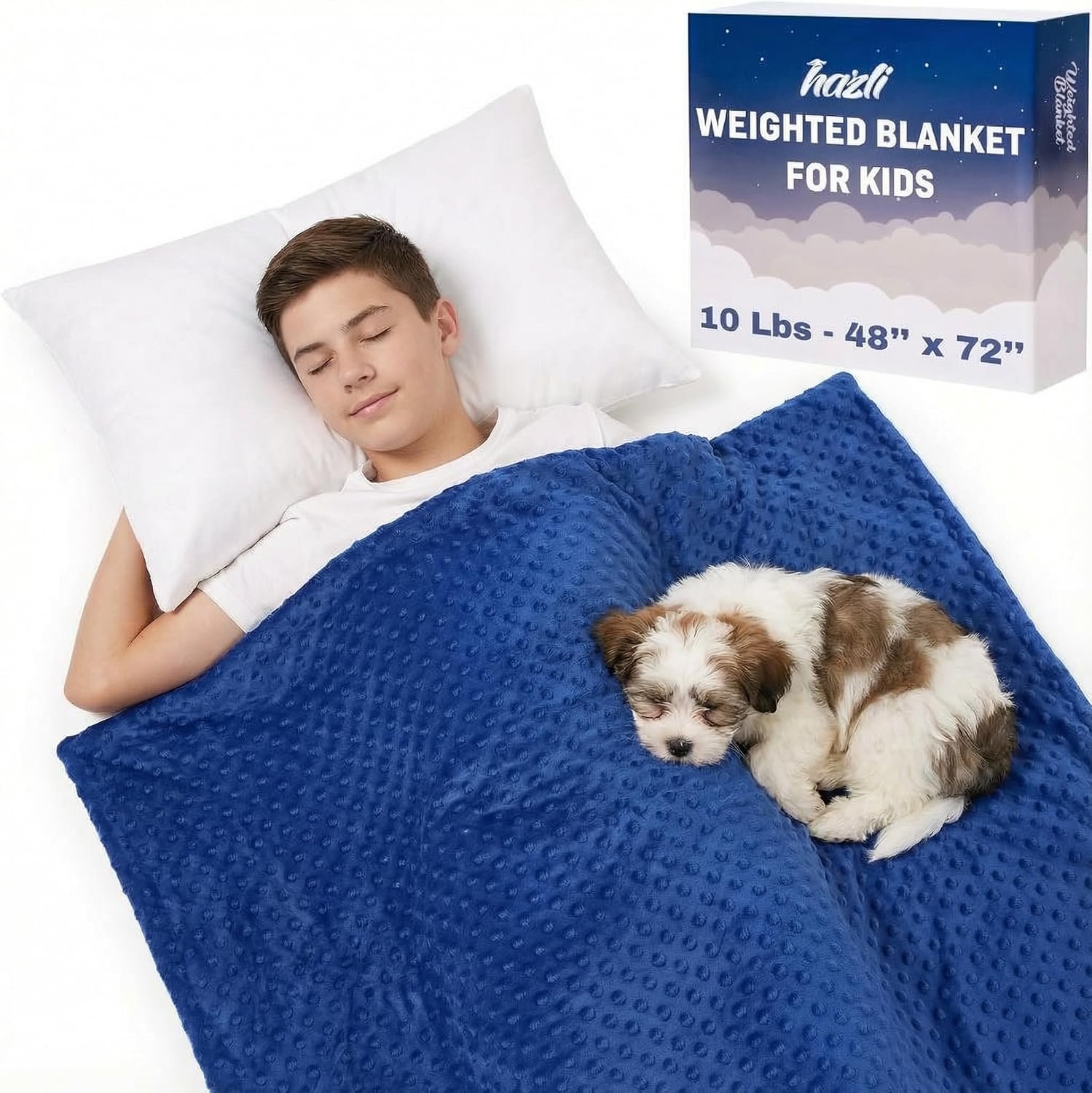 Super Soft Weighted Blanket for Kids with Removable Cover – 10 Lbs 48” x 72” Comfortable Children Heavy Blanket for Boys and Girls – Comforting Kids Weighted Blanket