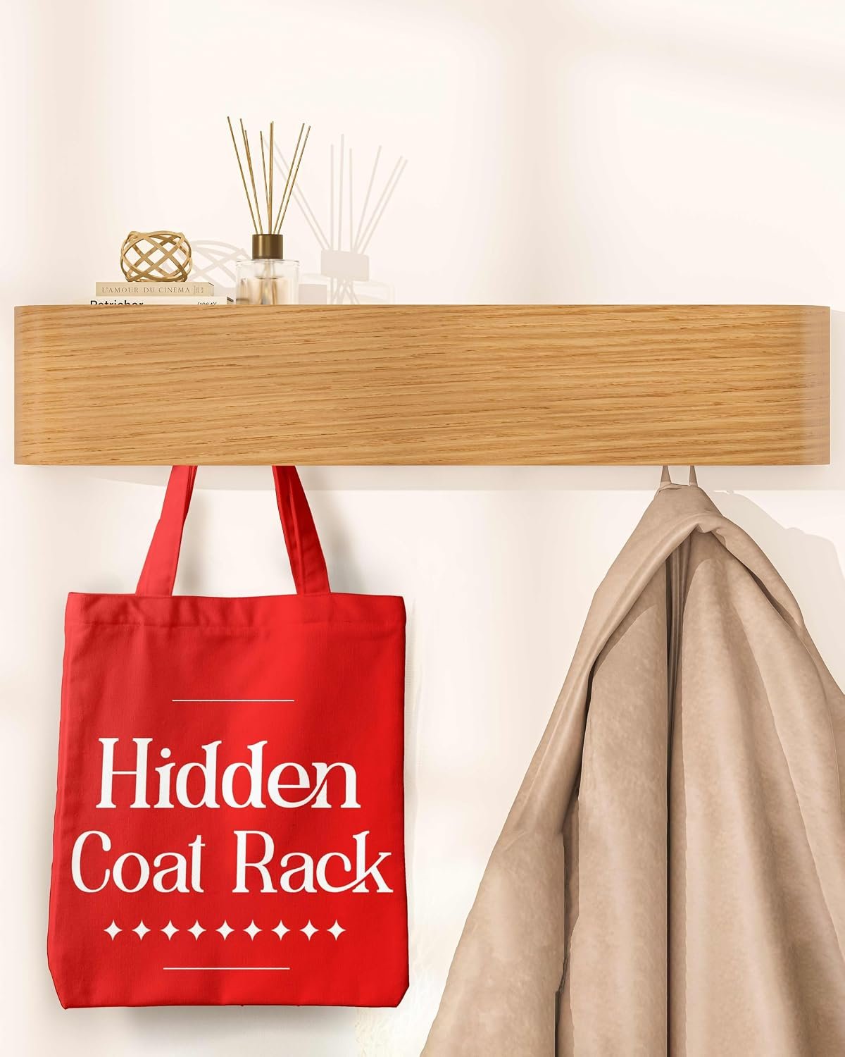 OLEEK wall Coat Rack – wall Shelf with Hooks – entryway Hooks – entryway Shelf – Modern Coat Rack – Wooden Coat Rack wall Mount for Home Decor – Wooden Mount for Home Decor – Coat Hanger Wall Mount