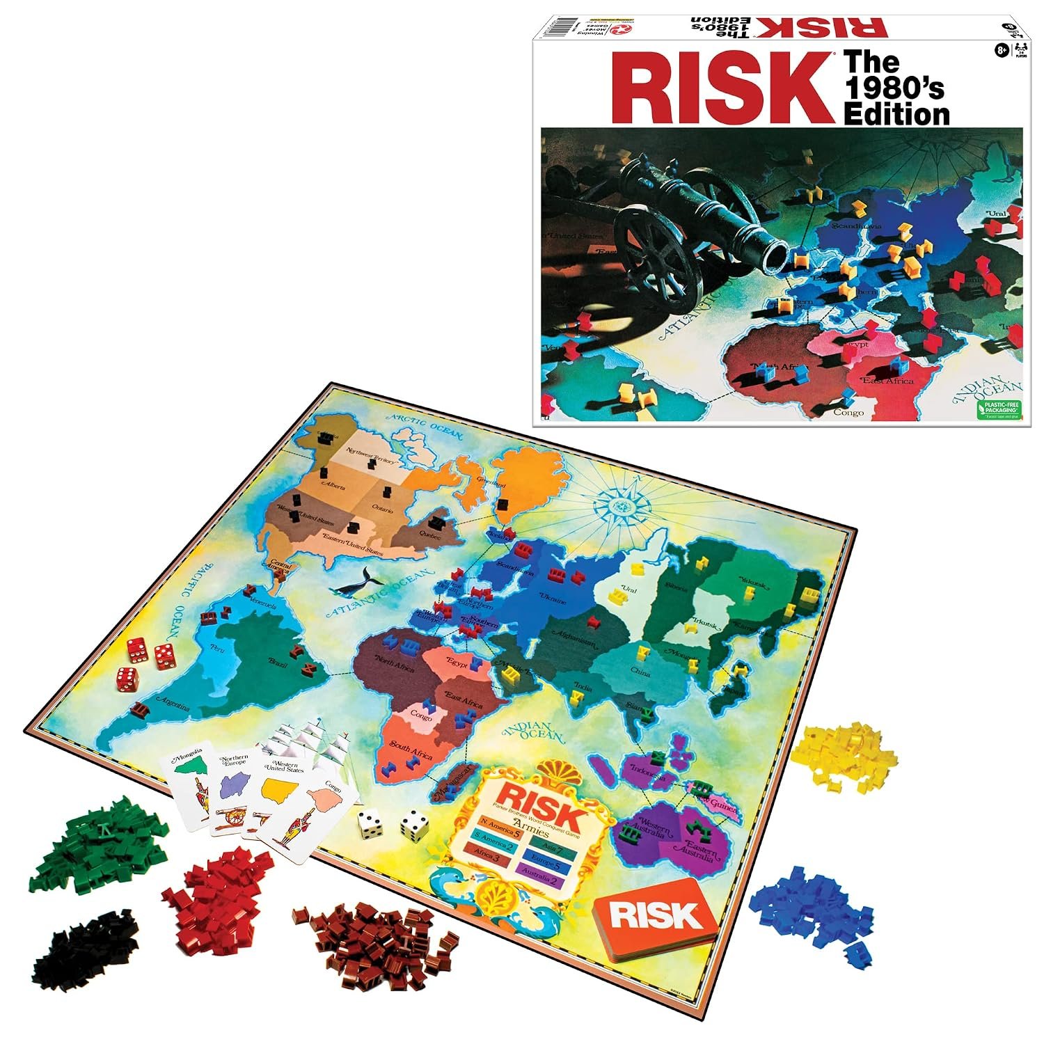 Risk The 1980’s Edition, Strategy Board Game, by Winning Moves Games USA