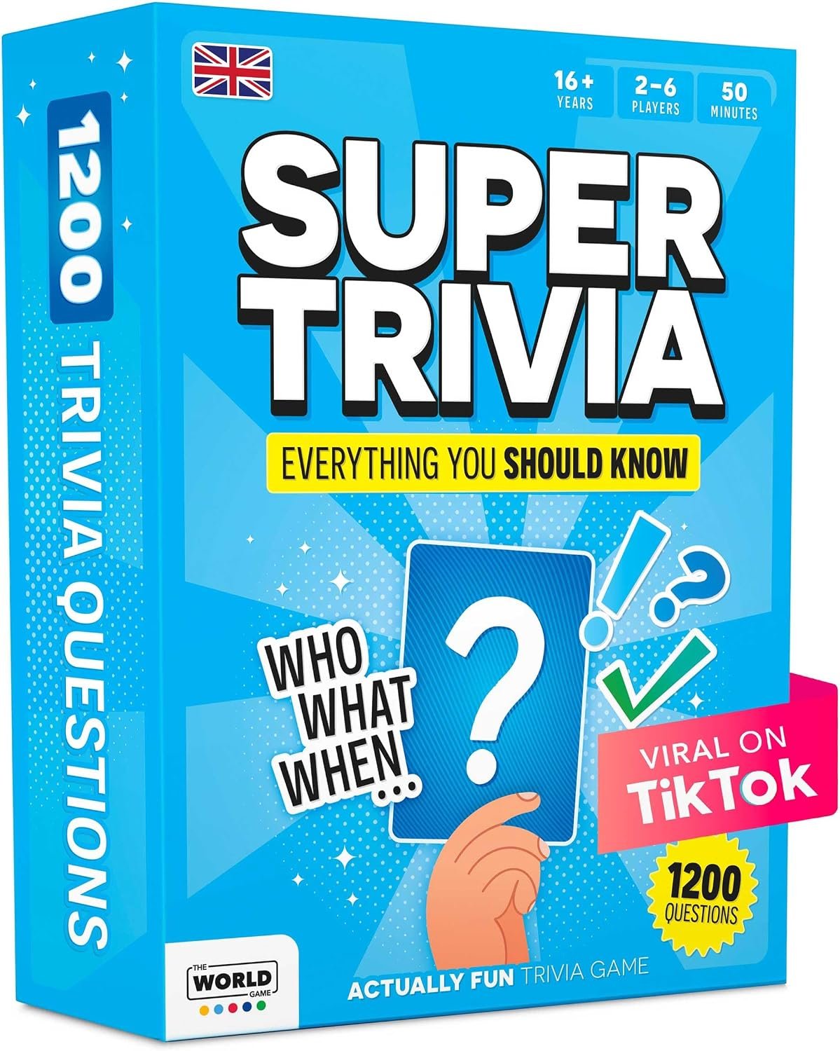 Super Trivia Game for Adults with 1200 Questions – Fun Board Game for Adults – Family Road Trip Travel Game for the Pursuit of Trivial Knowledge