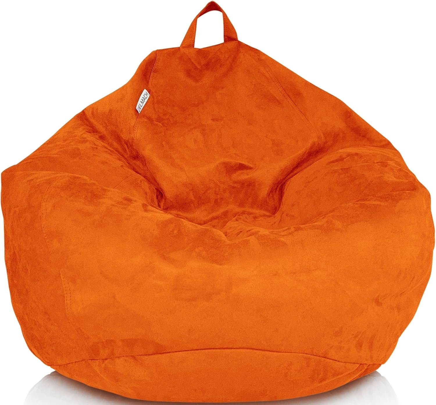 Bean Bag Stuffed Animal Storage Chair Cover (No Filler) for Kids and Adults. Extra Large Bird’s Nest Beanbag Soft Premium (Orange, 3 ft (Cover Only))