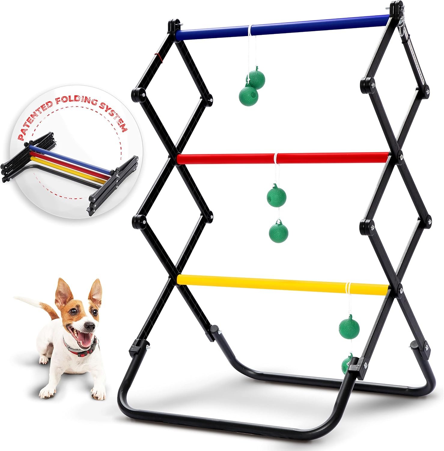 E-Jet Ladder Toss Games, Ladder Ball Set – Instant Setup, Folding System | Outdoor Games for Backyard Lawn Yard Beach Park Tailgate, Black, L24 x W20 x H40 inch (EOL207402026), Set of 2