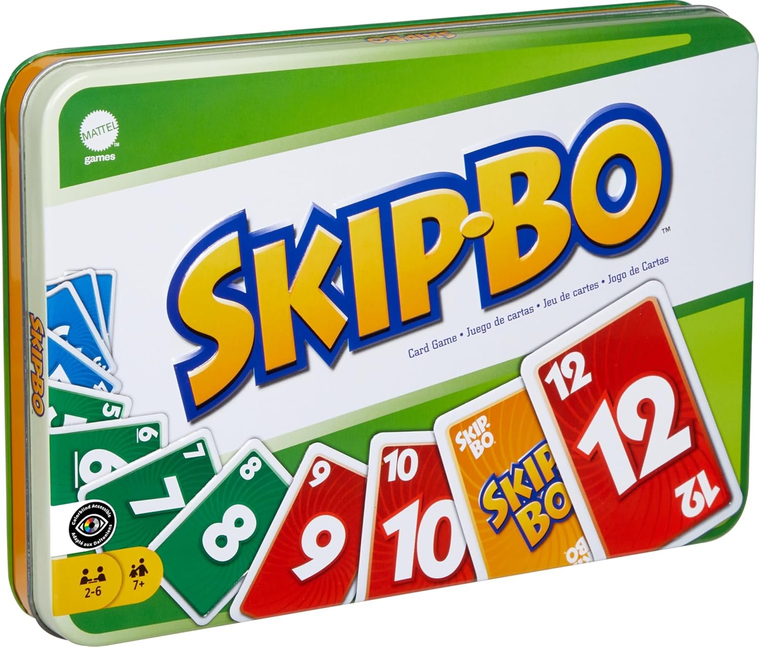 Mattel Games Skip-Bo Card Game in Storage Tin, for 2-6 Players
