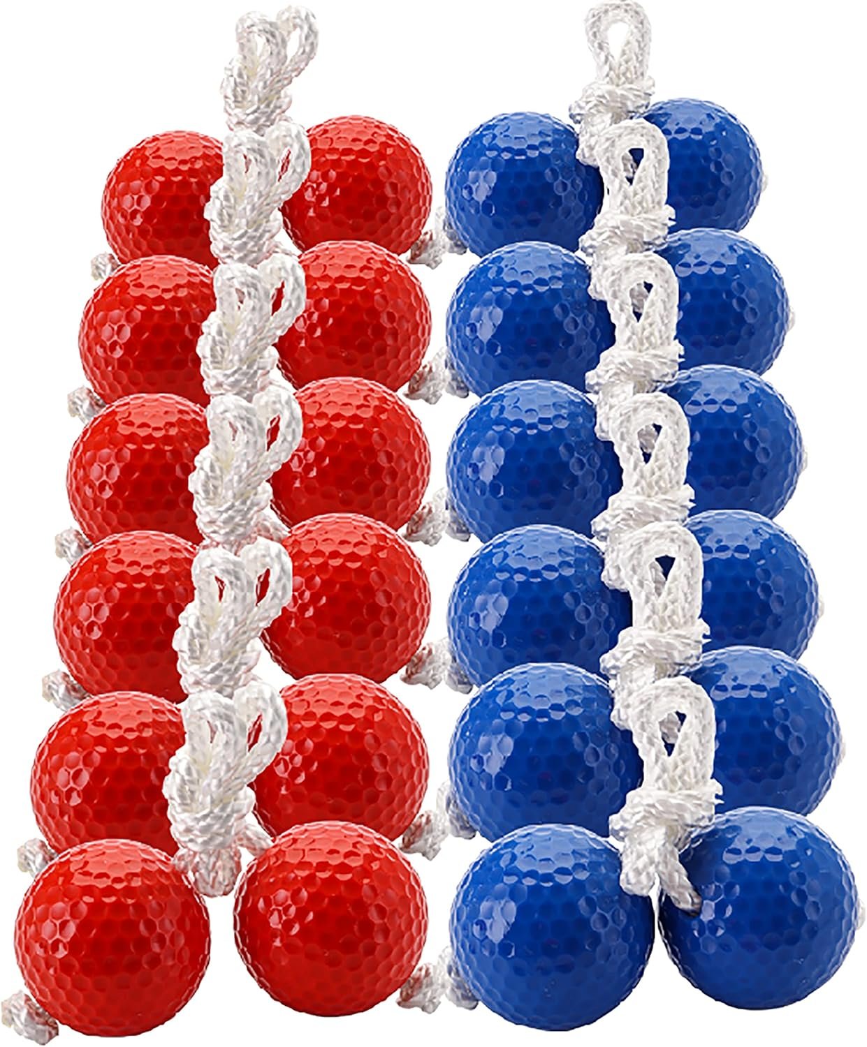 Cedilis 12 Pair Ladder Balls Replacement for Toss Match Golf Game Set Ladder Ball Bolas, Made from Real Golf Ball (6 Red + 6 Blue)