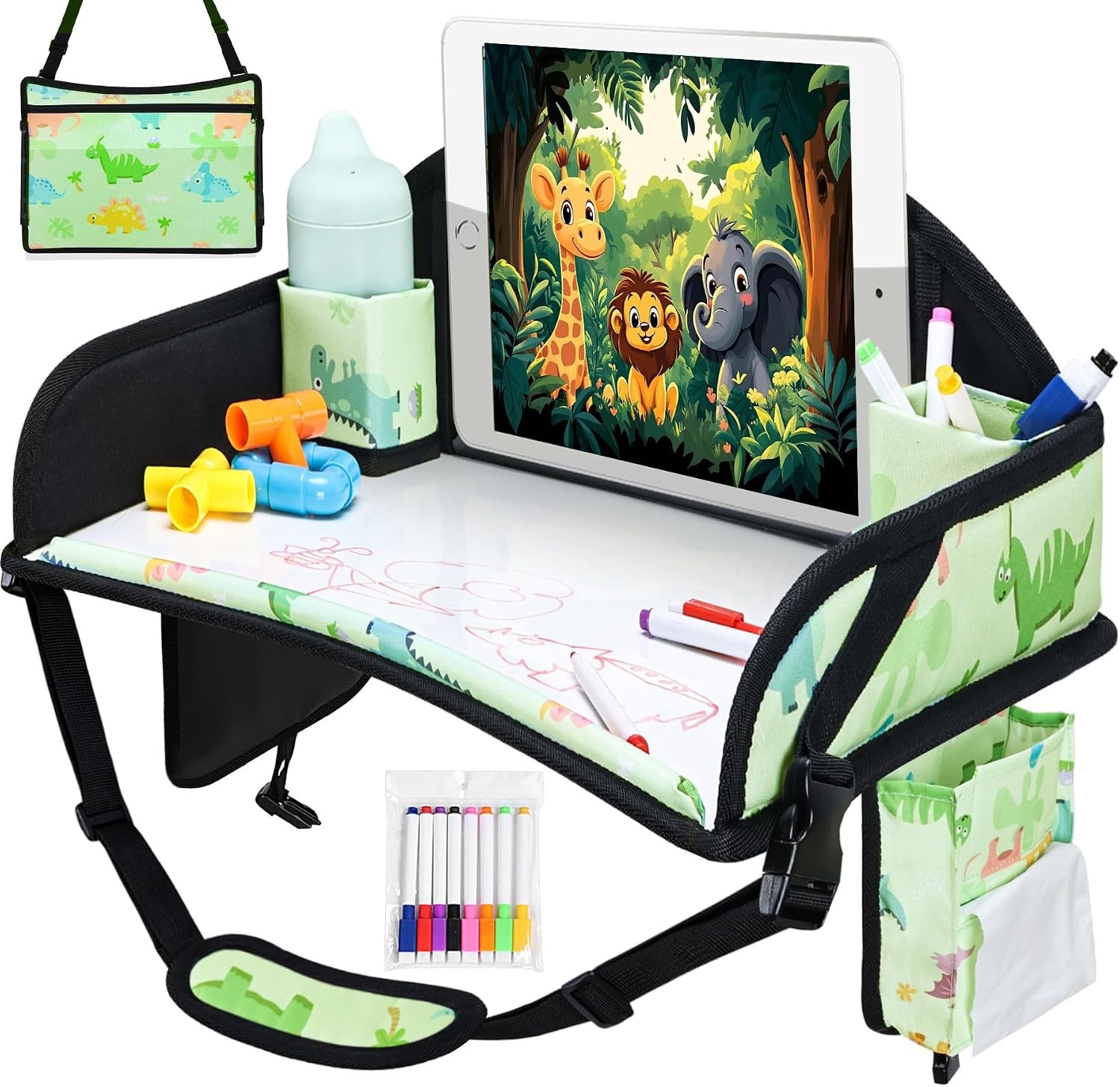 Car Seat Tray,Toddler Road Trip Essentials With Drawing Kit