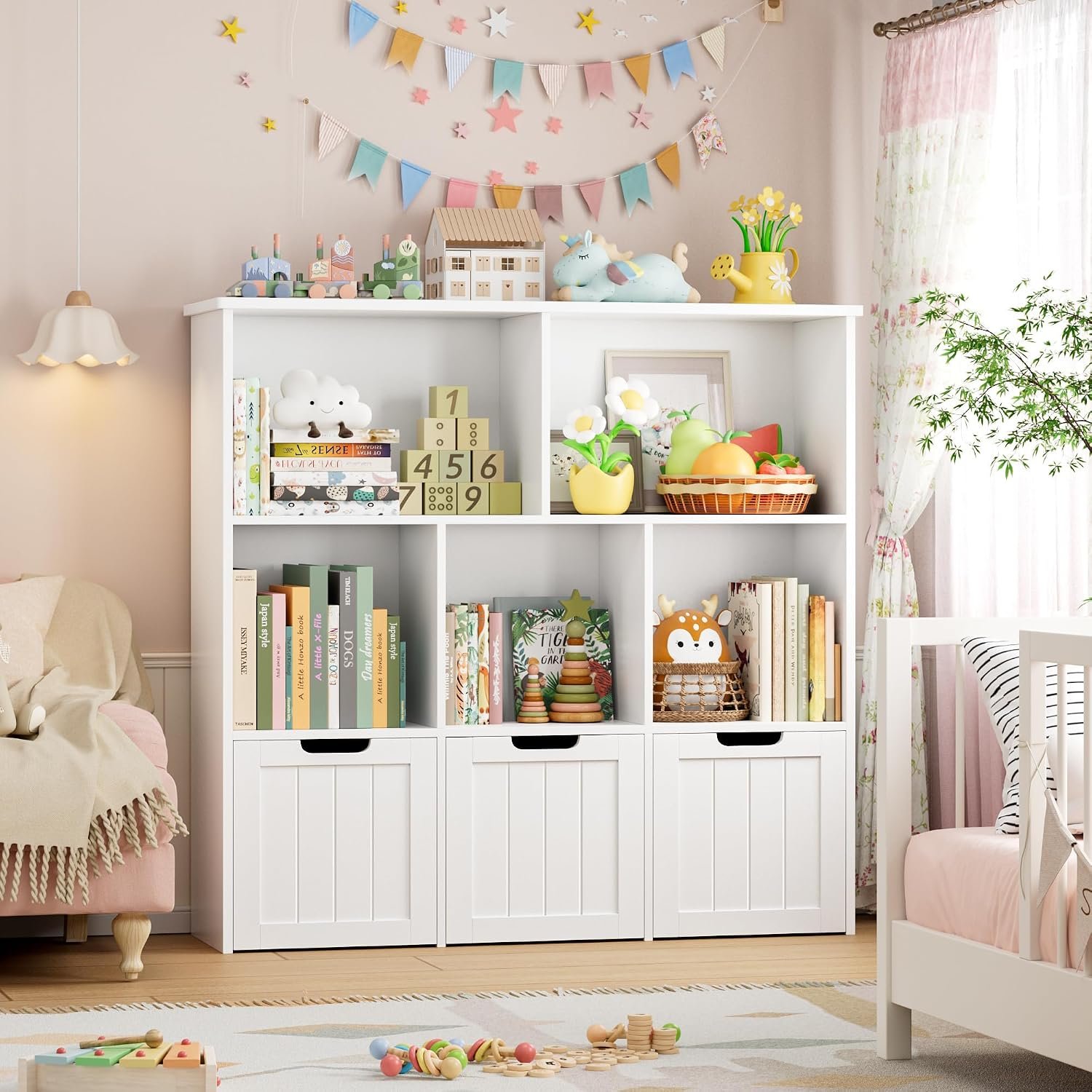 FOTOSOK Toy Storage Organizer with Movable Drawers, Toy Organizer for Kids