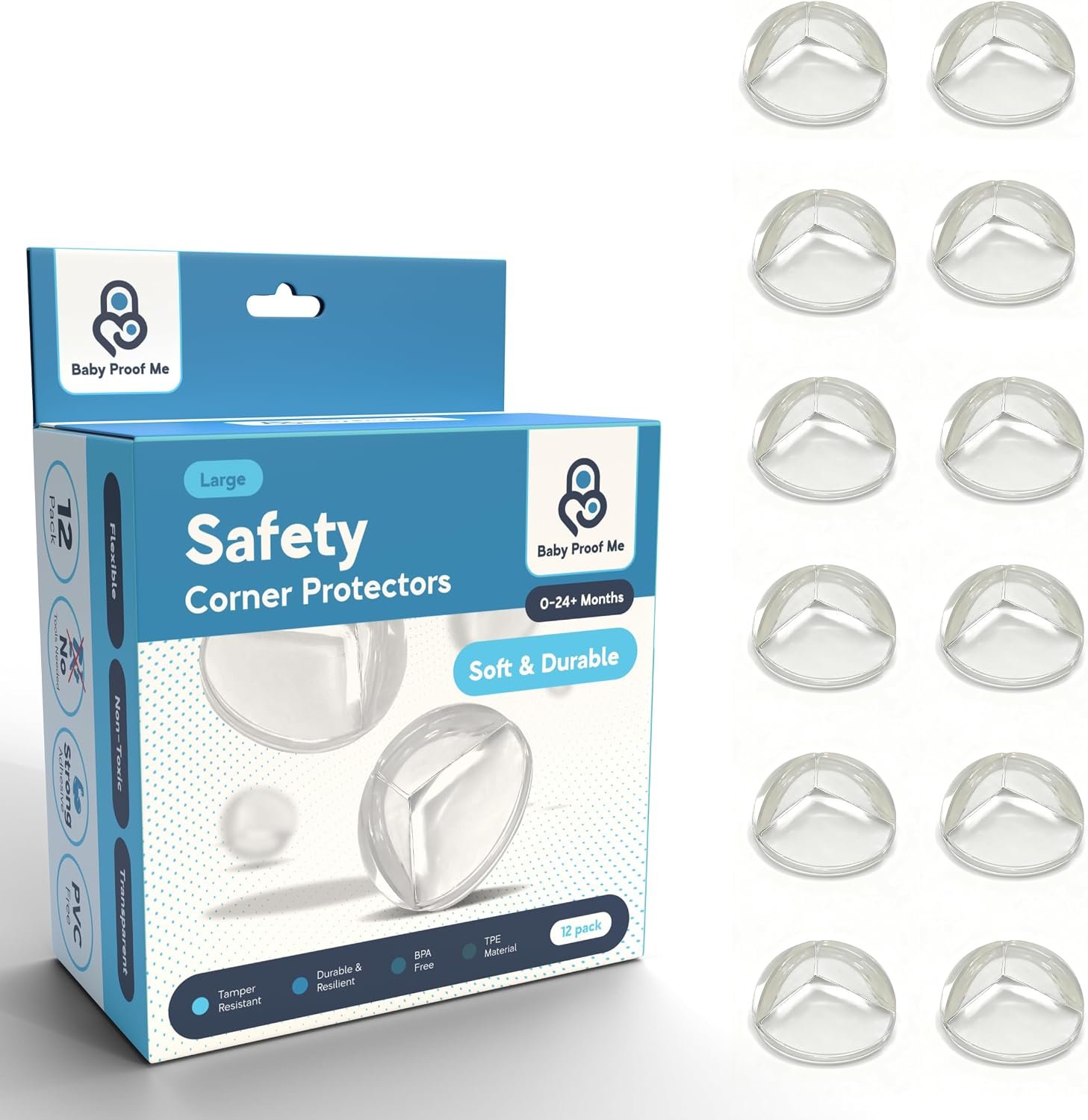 Baby Proof Me 12 Large Table Corner Protectors – Edge Guards Baby Proofing