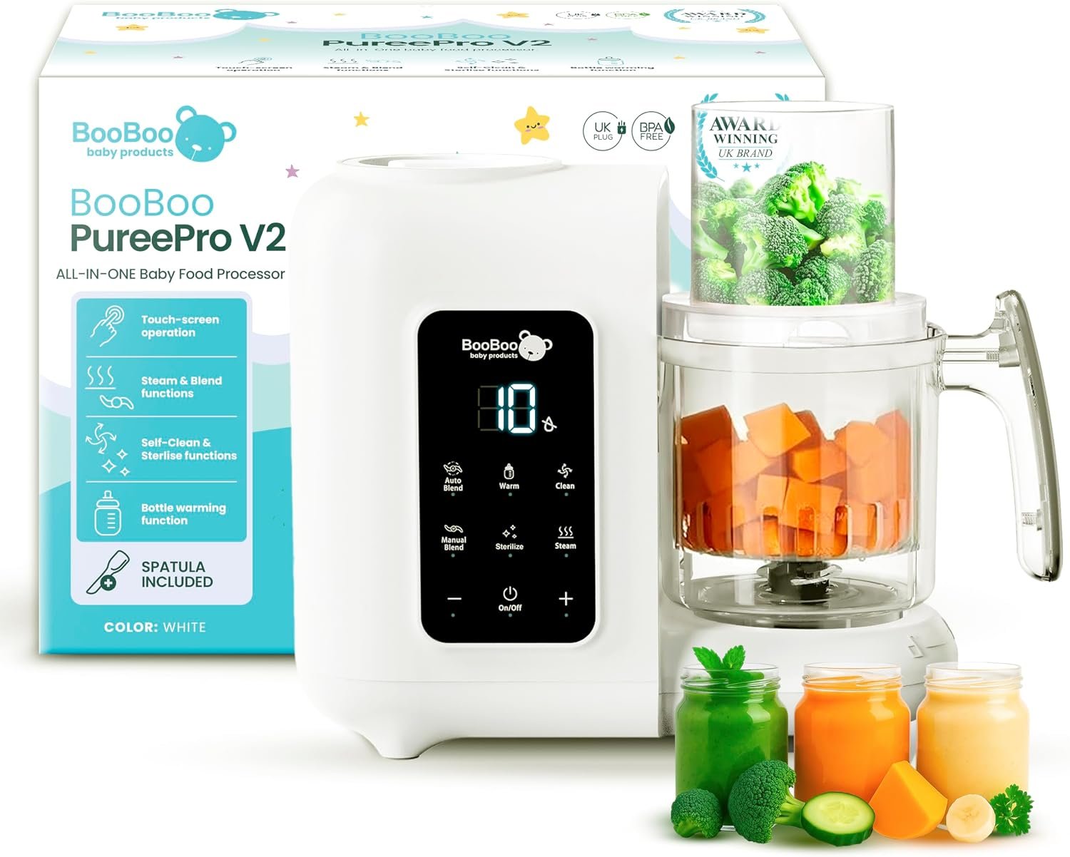 BooBoo Baby PuréePro 5 in 1 Baby Food Maker – Puree Blender Processor