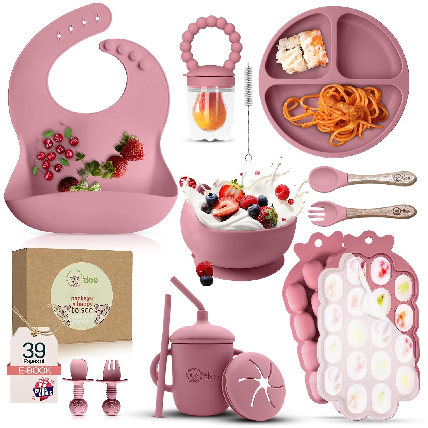 O’doe™Baby Weaning Set, 15 Pcs Silicone Baby Feeding Set