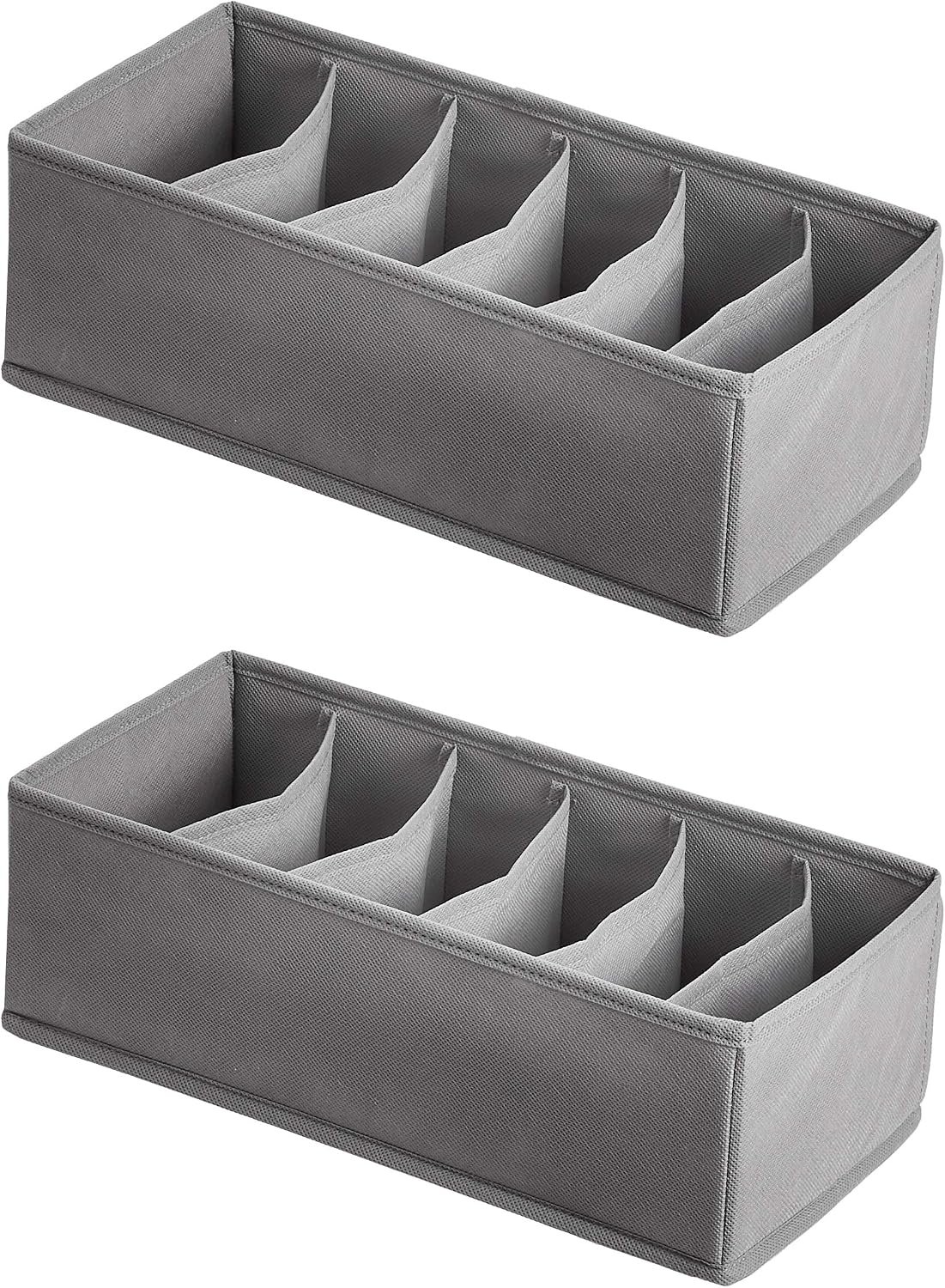 Amazon Basics Deep Drawer Organizer for Clothes, Collapsible Storage Boxes for Socks, Underwear and Baby Items, Set of 4, Gray