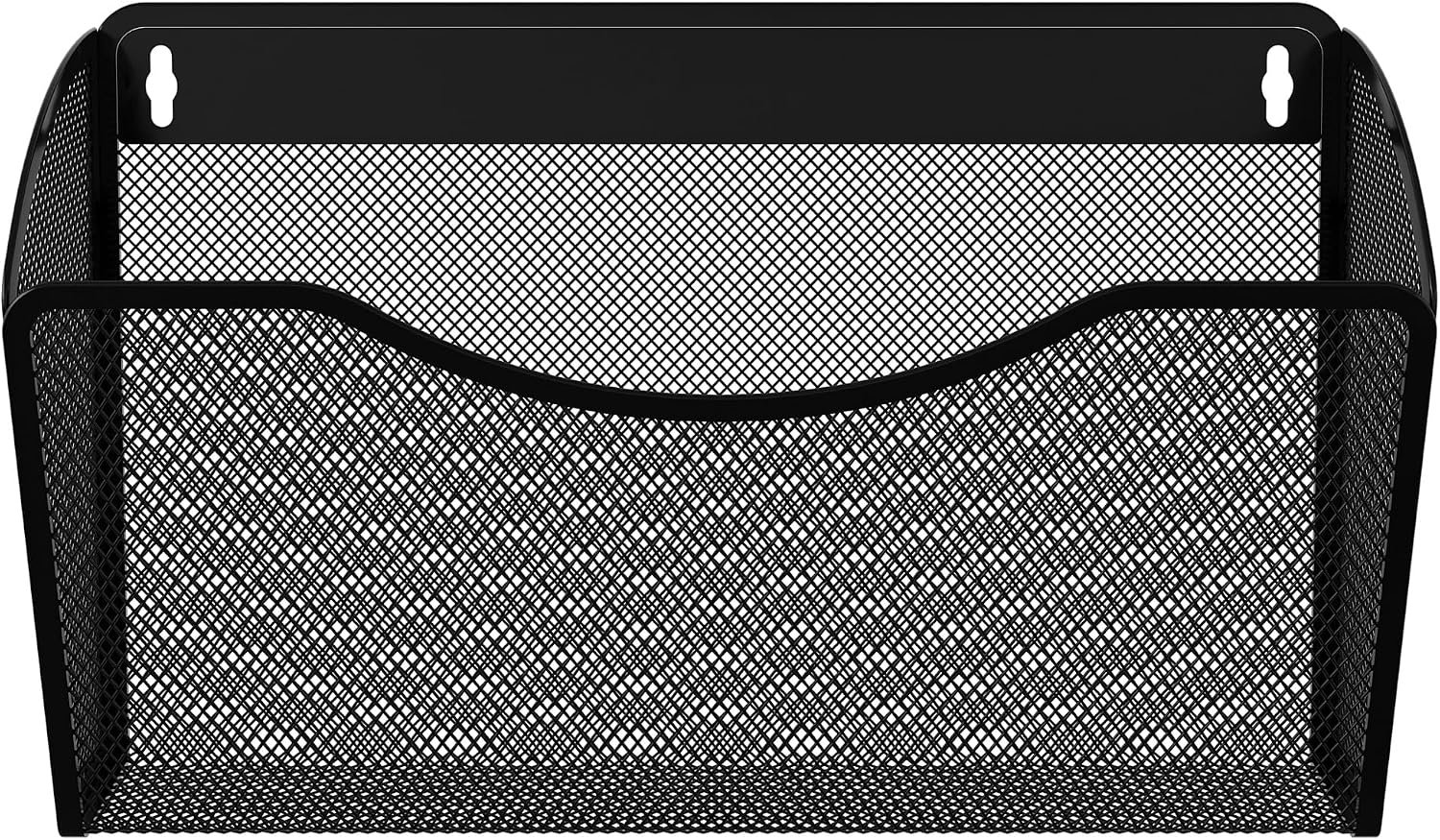 EasyPAG Wall File Organizer, Metal Mesh Hanging File Folder Holder for Letter/A4 Size Folders, Vertical Wall Mount Mail Sorter for Office Paperwork, Classroom, Black
