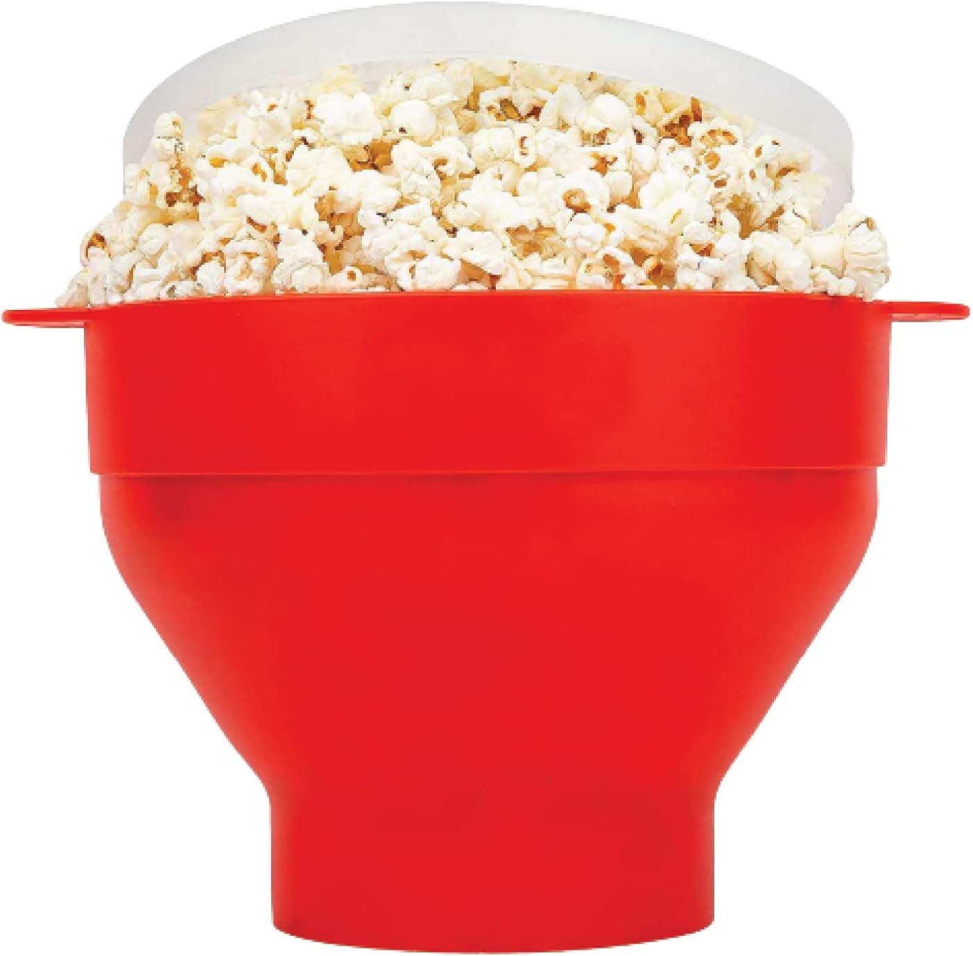 Gadgetime USA Microwave Popcorn Popper with Lids – Silicone – No Oil or Butter Required – Collapsible Bowls – BPA-Free Container – Movie Night Supplies – Red