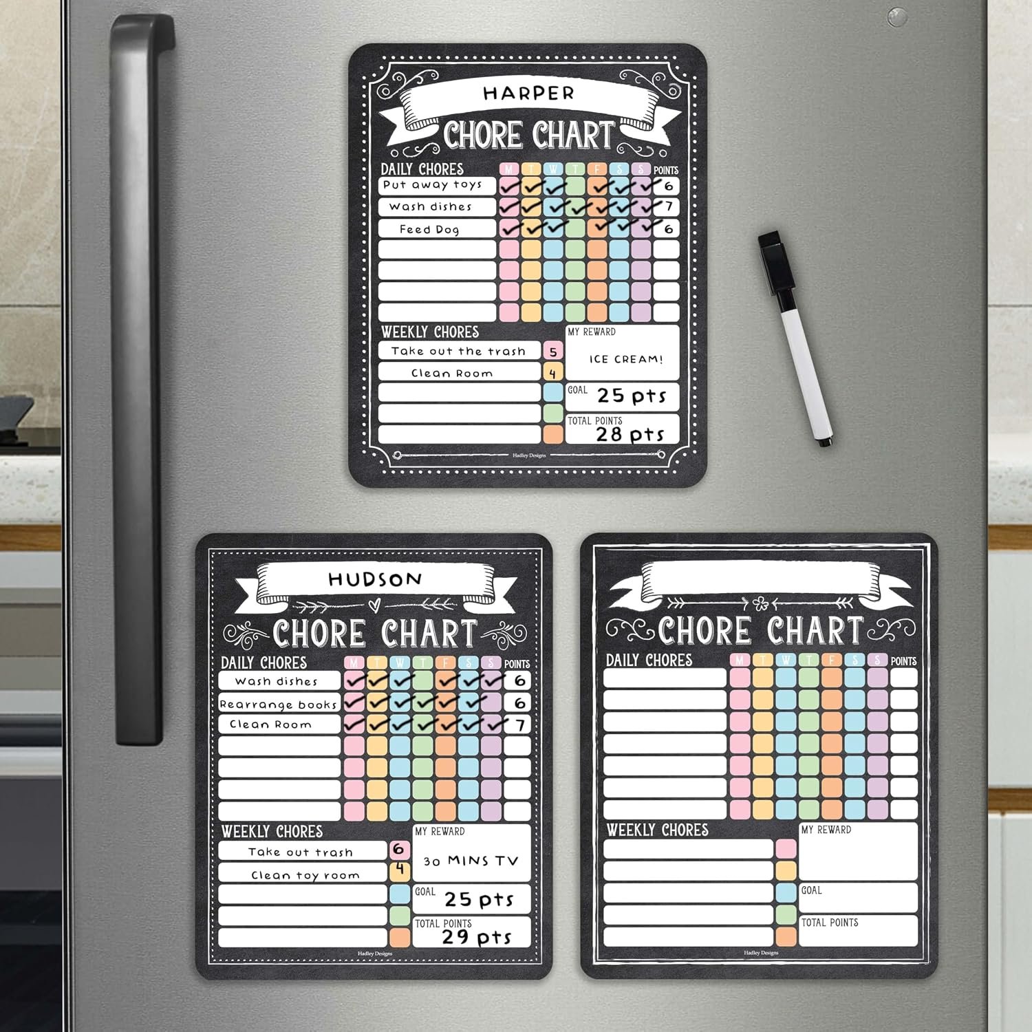 Magnetic Chore Chart for Kids Multiple Kids Chore Board for Home and School