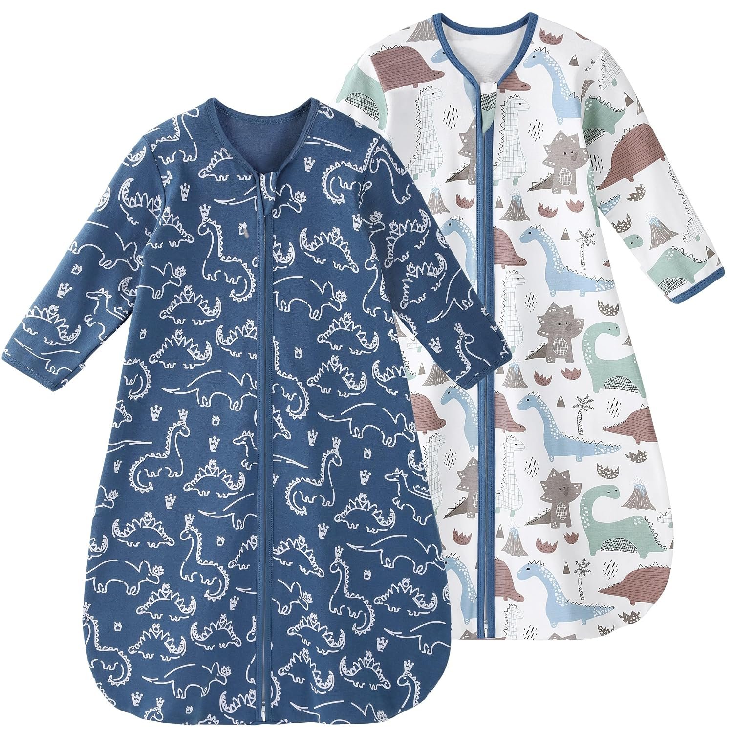 Yoofoss Baby Sleep Sack 6-12 Months Long Sleeve 100% Cotton 2 Pack 0.5 Tog