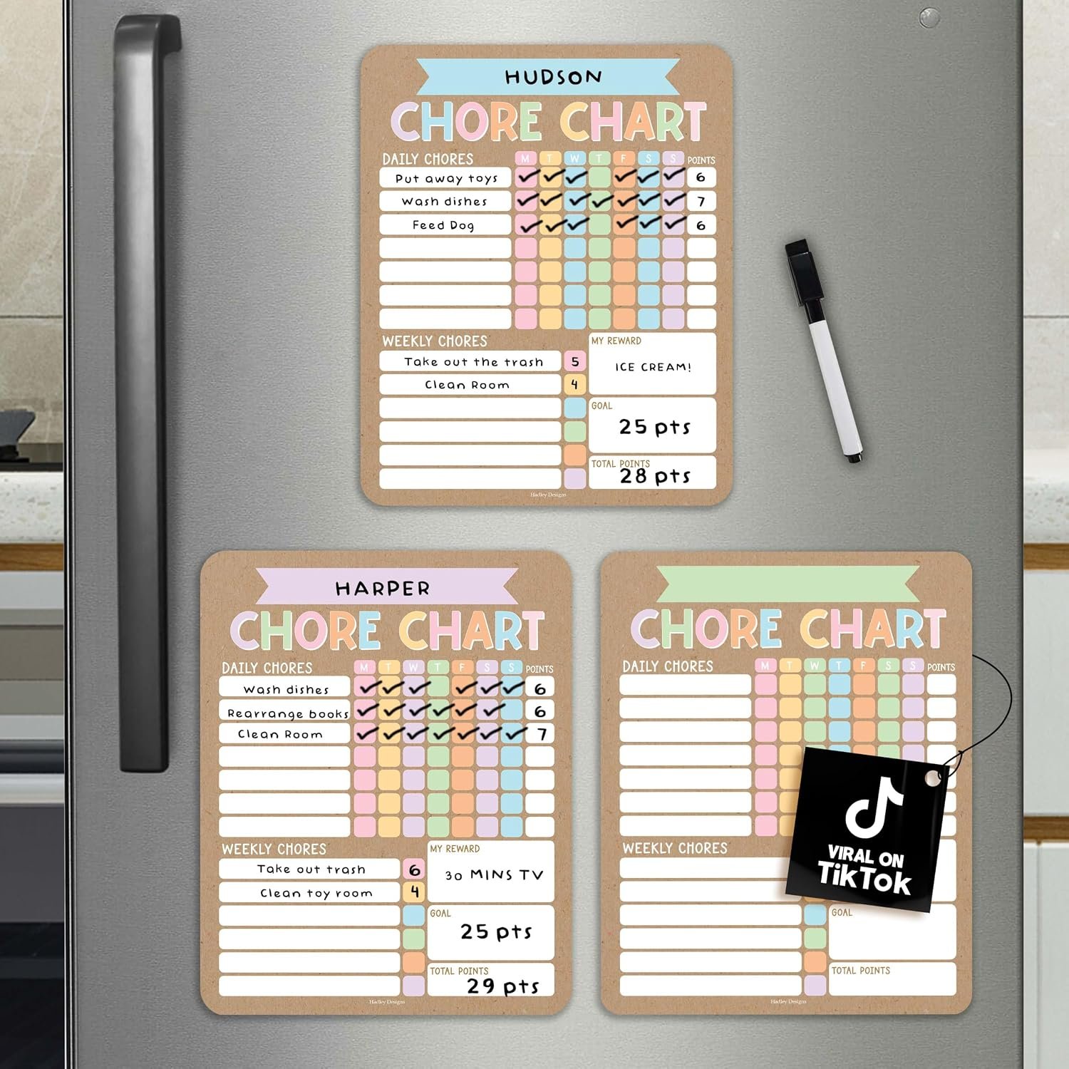 Magnetic Chore Chart for Kids Multiple Kids Chore Board for Home and School