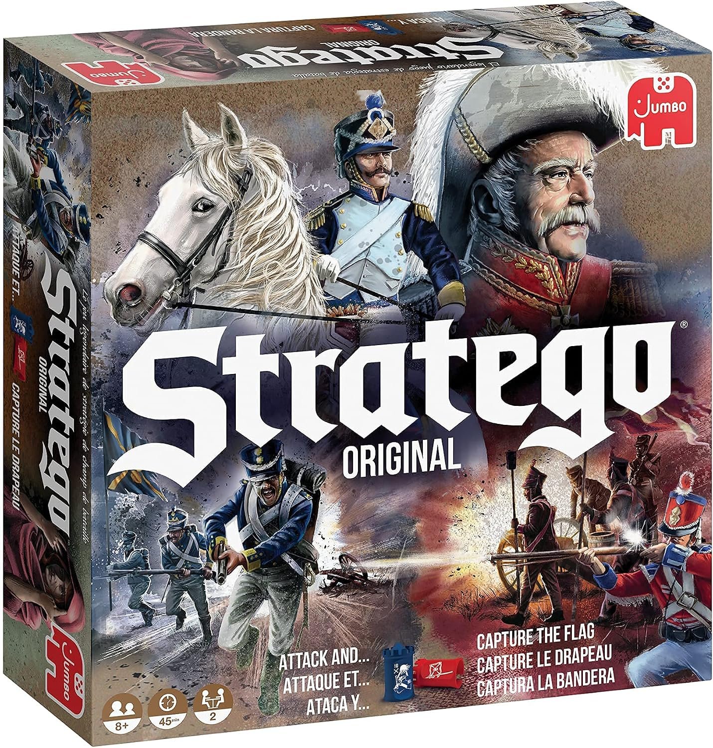 Jumbo, Stratego – Original, Strategy Board Game, 2 Players, Ages 8 Year Plus